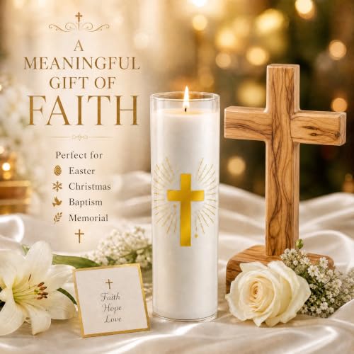 Pure Beeswax Candles, 120-Hour Long Burning, White Prayer Candle, 2x7.9 - size: 2 × 7.9 inches