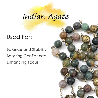 KOMI 8mm Natural Stone Beads Rosary Necklace Rosarios Catolicos Para Mujer Catholic Rosary Beads for Women Christian Gifts - style: Rosary-6