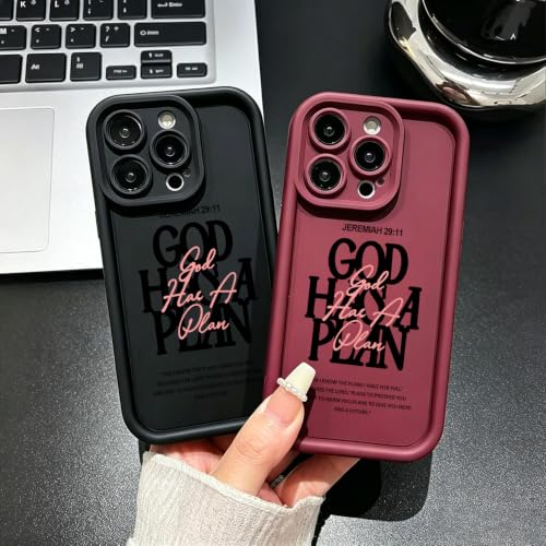 God Has A Plan Christian Phone Case for iPhone 15 Plus - Black - color: Black, size: iPhone 15 Plus