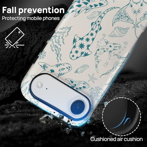 Case for iPhone 17 Air,Drop Protection Hybrid 2-Layer Hard Phone Cover-Ocean Animal Whale Shark-Blue - color: Ocean Animal Whale Shark-Blue, size: iPhone 17 Air