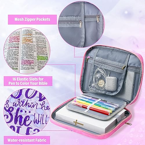 ICOSY Bible Cover, Church Bag for Women and Girls - color: Purple