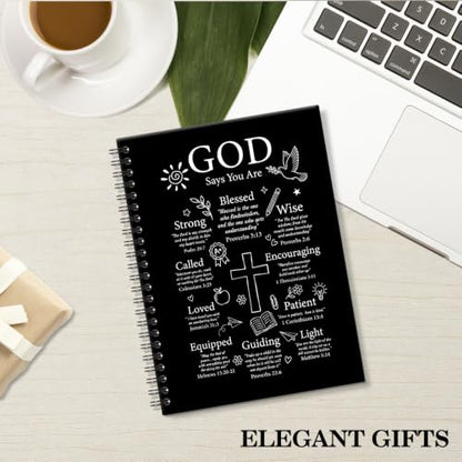 ERHACHAIJIA God Says You are Lined Spiral Notebook Gifts for Women Men - color: Black-white 2