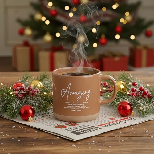 Potchen 18 Pcs Christian Church Gift 13oz Coffee Mug Journal Pen, Dark - color: Neutral Black, size: Bible