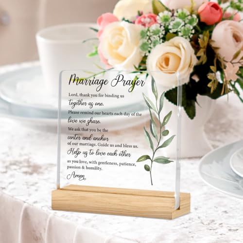 Wedding Gifts for Couples 2026, Bridal Shower Gifts for Bride to Be, Marriage Prayer Plaque, Married Couples Anniversary, Marriage Blessing Gifts, Bride, Groom - Mr & Mrs - color: Marryprayer