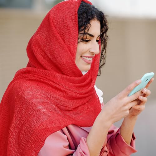 Geyoga 6 Pcs Women Scarf Shawl Hijab Scarves - color: Vibrant Colors