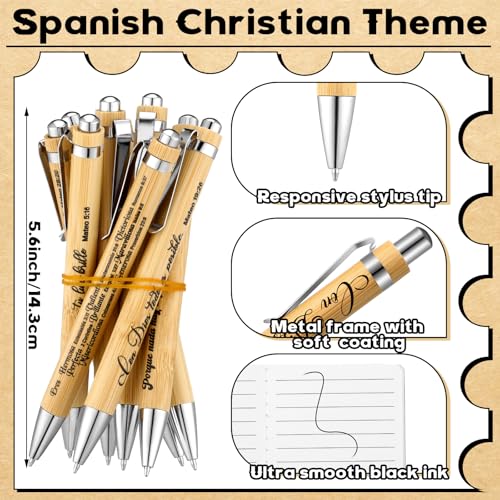 Fuyoooo 72 Pcs Spanish Christian Gift Notebook Set Regalos Cristianos En Español Para Women Men Bible Church Catholic Religious for Back to School Office Sunday School Bible Study Group(Vintage Style) - style: Vintage Style
