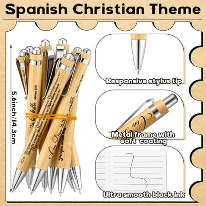 Fuyoooo 72 Pcs Spanish Christian Gift Notebook Set Regalos Cristianos En Español Para Women Men Bible Church Catholic Religious for Back to School Office Sunday School Bible Study Group(Vintage Style) - style: Vintage Style
