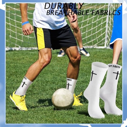 Chicingyou Christian Cross Socks for Men Youth, Us Size 6-12 - color: White