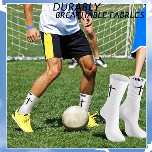 Chicingyou Christian Cross Socks for Men Youth, Us Size 6-12 - color: White