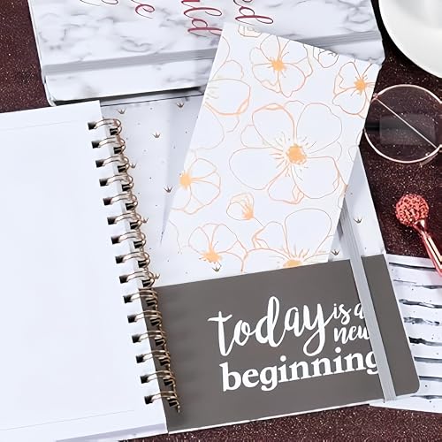 Frasukis Ruled Notebook/Journal - Spiral Notebook, 8.5" X 6.4" - color: black white