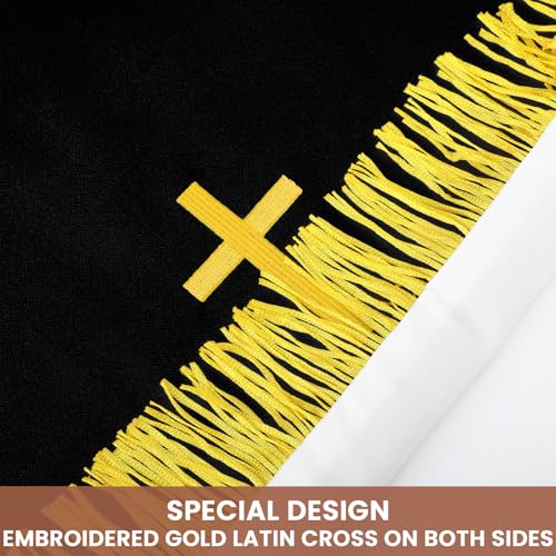 Cutecrop 3 Set Parament Table Runner Altar Cloth Black and White - color: Black and White