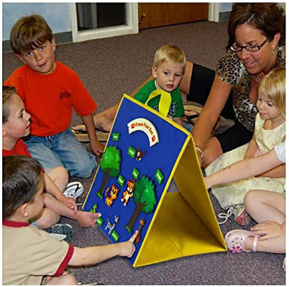 Topwon Felt Board, Folding Flannel Playboard Preschool Toddler Stories Boards, Animal Story Learning Double-Side Stand Flannel Board (Including Animal Felt) - style: Animal Felt board for classroom
