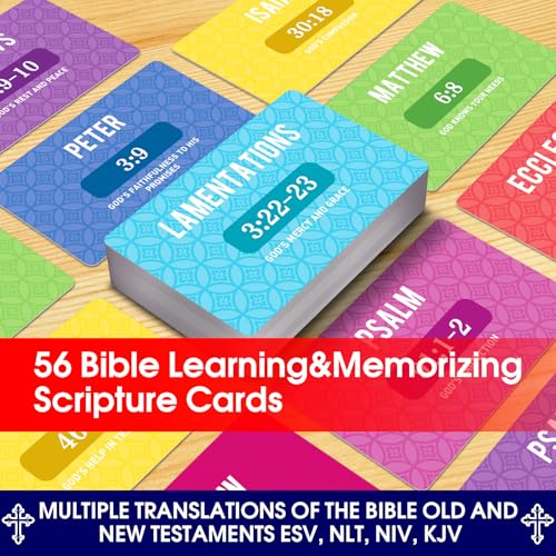 Pacify Bible Memory Verse Cards, 56 Weekly Scripture Flash Cards