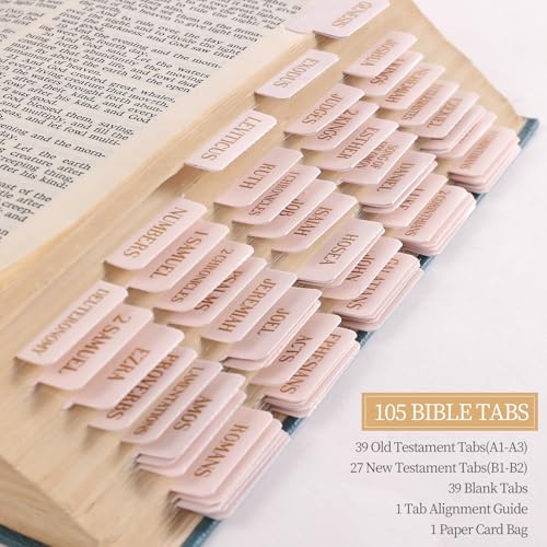 Laminated Bible Tabs for Women Men, Creamy, Gold Foil Embossed Lettering - style: Gold Foil Creamy