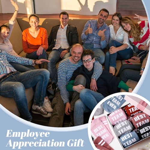 Glitopper 36 Pairs Best Team Ever Gift Socks Bulk for Employee - color: Macaron