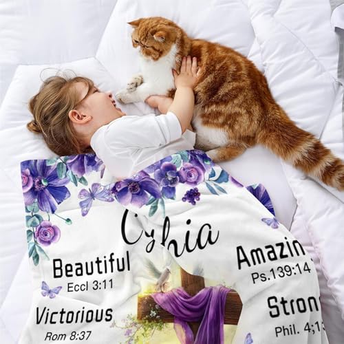 Customized Blankets with Name Personalized Baby Blankets Christian Gift - color: Design15