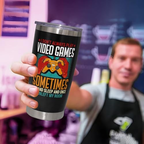 Cool PC Gamer Tumbler With Lid and Straw, Gaming Gifts For Boys/Girls, Men/Women, 20oz Stainless Steel Insulated Coffee Cups - color: Gamer
