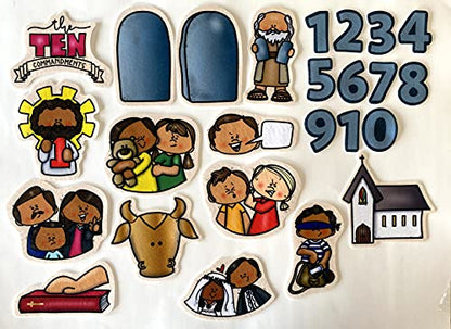 Story Time Felts Ten Commandments Felt Figures for Bible Flannel/Felt Board Stories PRECUT 24 Pieces Moses