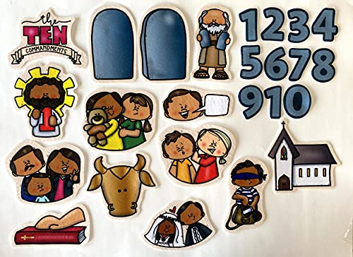 Story Time Felts Ten Commandments Felt Figures for Bible Flannel/Felt Board Stories PRECUT 24 Pieces Moses