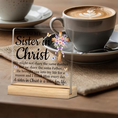 Sister Gifts Acrylic Desk Sign Christian Home Decor - color: M60A01