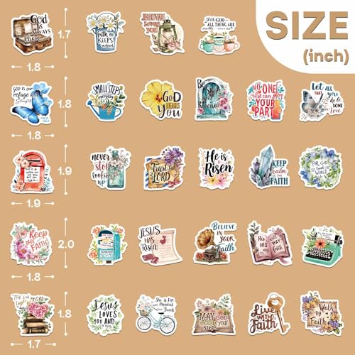 iGetooy 150 PCS Jesus Christian Stickers, Bible Verse Stickers, Cross Wisdom Words Decals Sticker for Water Bottles, Laptops, Journaling, Kids, Women, Men