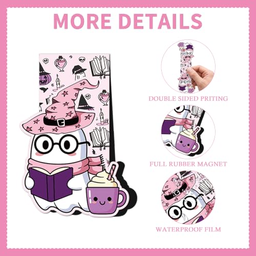 Halloween Magnetic Bookmarks, Cute Ghost Magnet Book Mark for Women - color: Cute Ghost