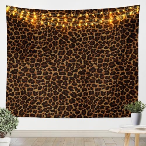 Erosebridal Cheetah Print Tapestry 59x82,Brown Leopard Tapestry For Bedroom Aesthetic,Animal Skin Texture Wall Hanging,Rustic Wall Tapestries - color: Brown, size: 82.7"L x 59.1"W
