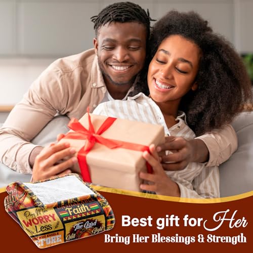 Christian Gifts for Women, African American Christian Blanket 60"x50" - color: Christian Gifts, size: 60"x50"