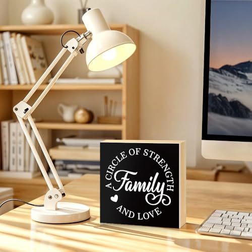 A Circle of Strength And Love Wooden Box Sign 5.9 * 5.9 - color: black002