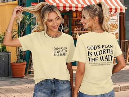 Womens Christian Shirts Funny Bible Verse Graphic T-Shirts Religious Faith Inspirational Short Sleeve Tee Tops - color: Abeige1, size: X-Large