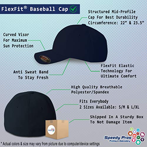 Flexfit Cap for Men & Women Embroidered Cone Cross Red Jesus Faith Christ God Flexfit Hats Baseball Caps - color: Dark Navy Personalized Text Here, size: Large-X-Large