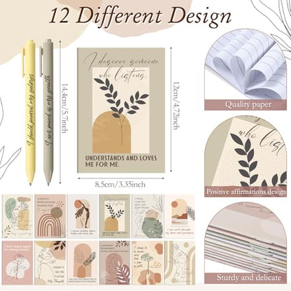 Mooliwe 24 Pcs Affirmation Notebooks Pens Bulk Gifts, Gratitude,Boho - style: Bohemian