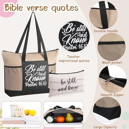 Shinylin 7 Pcs Christian Gift Set for Women Biblical Gifts Women Inspirational Presents Xmas Party Suit - color: Beige