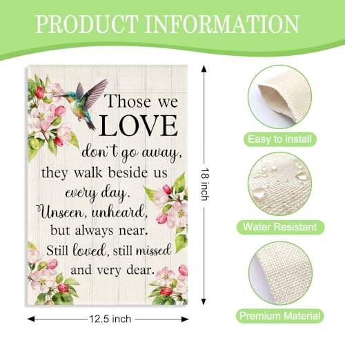 Those We Love Don’t Go Away 12 x 18 Inch Memorial Garden Flag - color: White 3