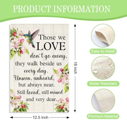 Those We Love Don’t Go Away 12 x 18 Inch Memorial Garden Flag - color: White 3