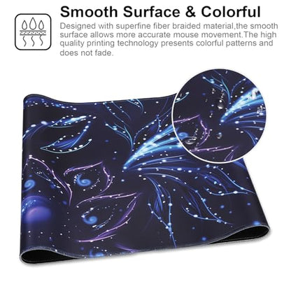 XXL Gaming Mouse Pad 35.4x15.7 Professional Large Mouse Pad & Computer Game Mouse Mat-90x40 Flowershape - color: Flowershape, size: 35.4L x 15.7W inches