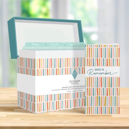 Designer Papers All-Occasion Greeting Card 24 Pack - color: Multicolor Stripes, size: Medium