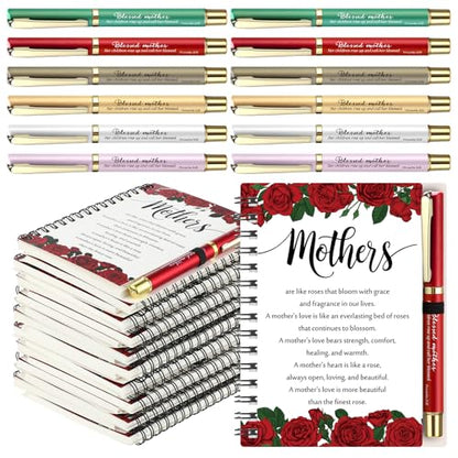 Fullhawl 10 Sets Bible Notebooks Pens Mothers Day Church,20 Pcs / 10 Sets