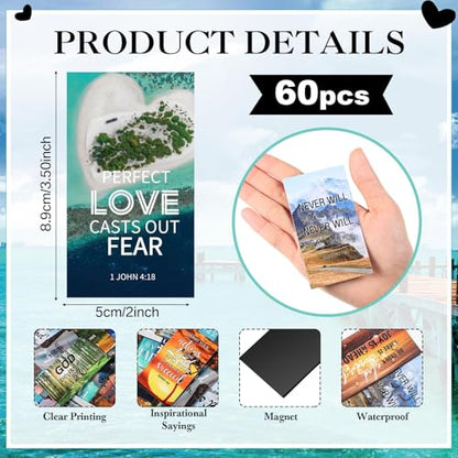 Blosssound 60 Pcs Christian Magnets with Bible Verses, Scenery - style: Scenery Style