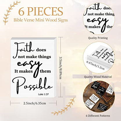 Yalikop 6 Pcs Bible Verse Christian Mini Wooden Sign, Fresh Style - style: Fresh Style