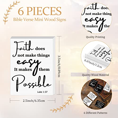 Yalikop 6 Pcs Bible Verse Christian Mini Wooden Sign, Fresh Style - style: Fresh Style