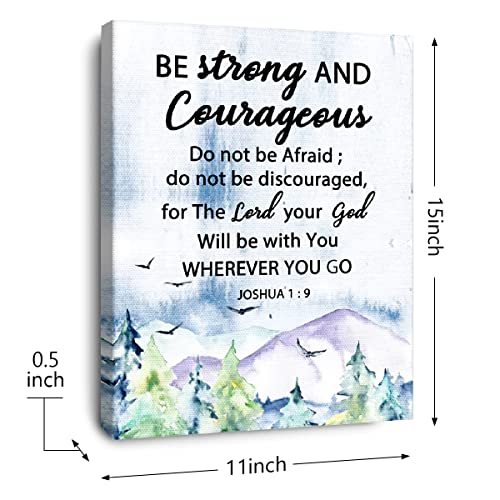 OTINGQD Be Strong and Courageous Canvas Wall Art,Bible Verse Scripture Joshua 1:9 Canvas Painting Prints for Christian Home Bedroom Office Church Religious Wall Decor - color: Joshua 1:9