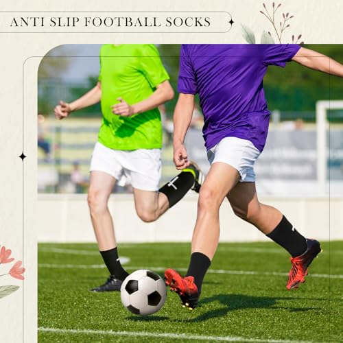 Glitopper Cross Grip Soccer Socks Anti Slip Christian Socks with Bible Verse Religious Grip Sports - color: Black, style: Philippians 4:13