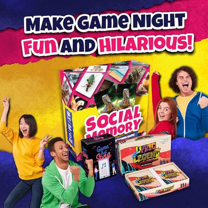 Social Memory - Strategic Twist On Classic Memory Game! Great for Grandkids, Engaging Matching Cards for Families and Kids. Perfect for 2-5 Players and Family-Friendly Fun