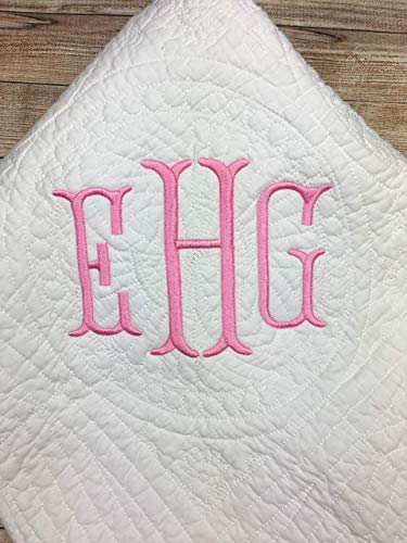 Personalized Baby Blanket – Custom Name, Monogram & Birth Stats, Soft Cotton Heirloom Quilt Keepsake, Unique Baby Gift for Boys & Girls (Monogram Classic) - color: Monogram Classic
