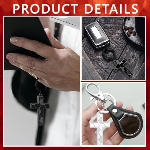 Football/Baseball/Soccer/Basketball Cross Keychain for Men Sport Gifts - color: Black, style: Soccer-joshua 1:9