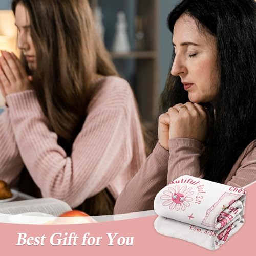 Baptism Gifts for Girl Christening, Christian Gifts for Girls, Flannel Soft Girl Blanket Decor, Christian Gift for Women on Birthday Christmas, Bible Verse Scripture Prayer Blanket - 60" x 80" - size: 60'' × 80''