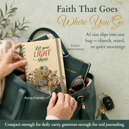 140 Pages Hardcover Blank Christian Notebook,Let Your Light Shine - color: Light Shine