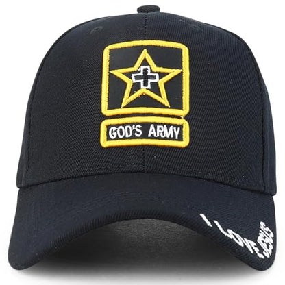 Trendy Apparel Shop Only Jesus Praying Hand Embroidered Christian Ball Cap - color: Black 2