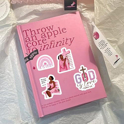 100 Pcs Christian Prayer Board Stickers, Jesus Sticker for Water Bottles Laptop Scrapbook Journaling Planner, Bible Study Vision Board Supplies Christian Easter Gifts - color: Pink Black